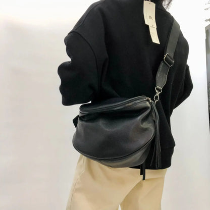 Sac banane femme cuir noir