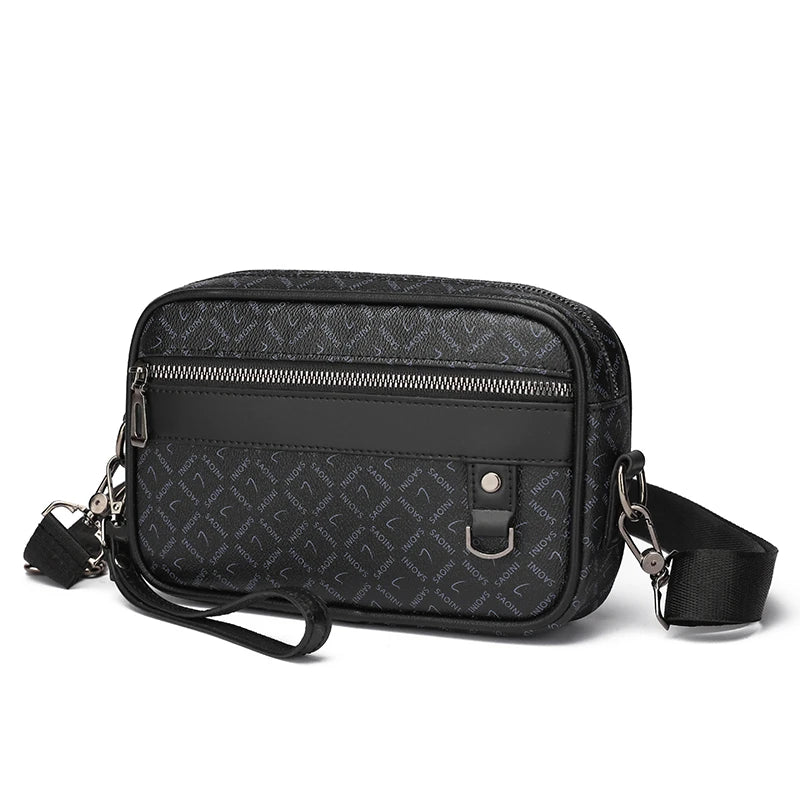 Sac pour hommes d'affaires de haute qualité en cuir PU souple Sac à main pour homme Sac à bandoulière multi-fonctionnel pochette pour hommes avec sangle de taille Sac