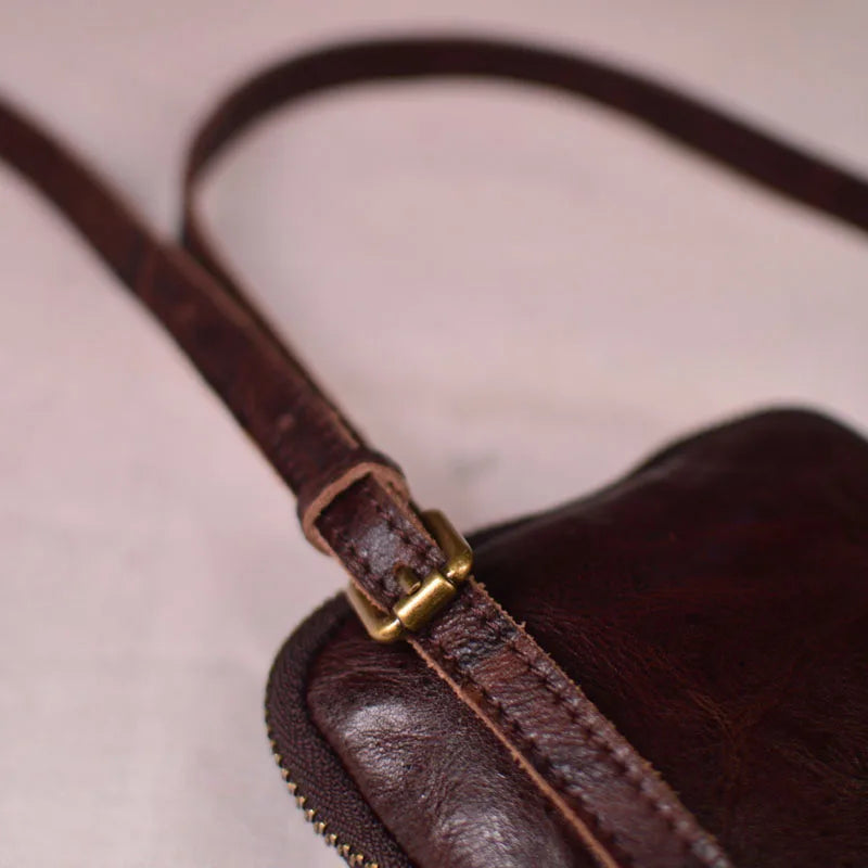 Gland TOO-Mini sac à bandoulière en cuir pour homme, sac à bandoulière décontracté, couche de tête de bain verticale, sac à bandoulière en cuir souple, pli américains, rétro