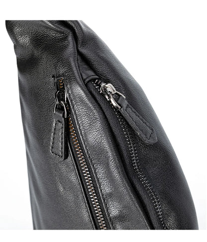 Sac banane cuir noir homme