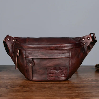 Grand sac banane cuir