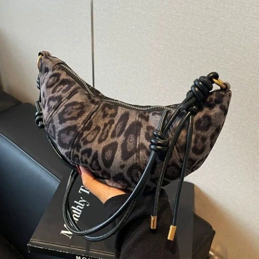 Sac demi-lune léopard
