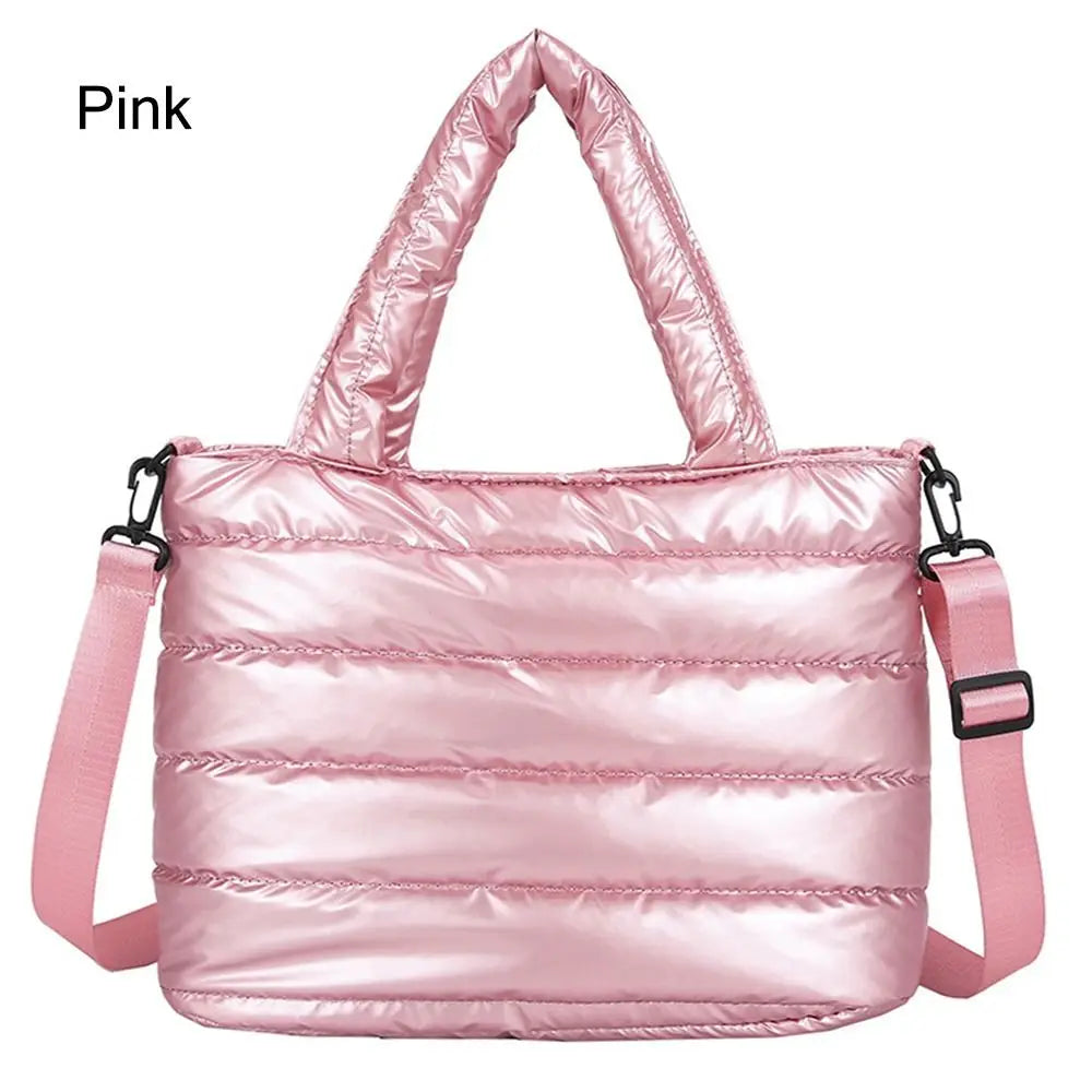 Sac fourre-tout bouffant pour femmes, sac à main bouffant matelassé léger en coton rembourré, sac à bandoulière rembourré en duv