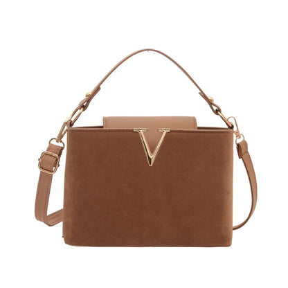 Mini sac en daim à la mode pour femmes, sac fourre-tout en fausse daim, sac à main décoratif avec boucle de verrouillage, sacs à bandoulière