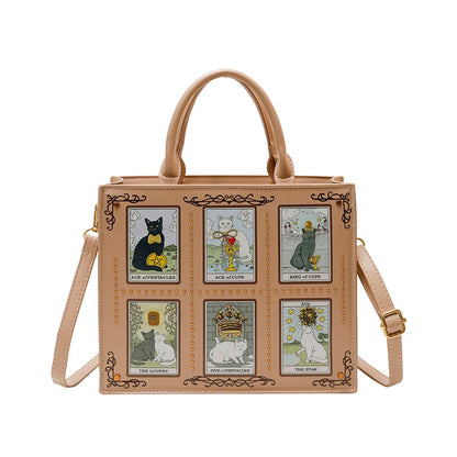 Sacs fourre-tout décontractés de marque pour femme, sacs bandoulière messager pour femme, grands sacs à main féminins, sacs de luxe de créateurs, grands sacs à main à motif chat, sacs à bandoulière