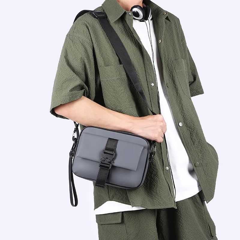 Sac à bandoulière en cuir PU souple pour hommes, petit sac à main décontracté de bonne qualité, pochette de jour