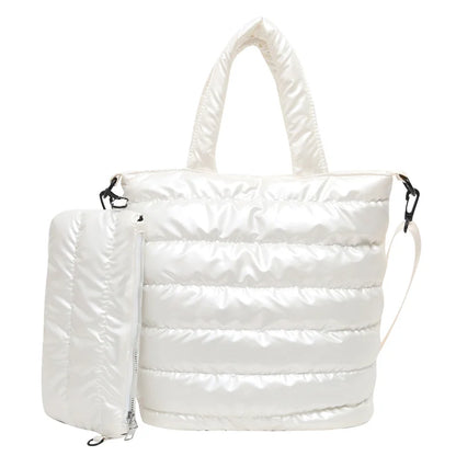 sac de luxe femme sac bandoulière femme sac de luxe femme marque célèbre MOODS-Ensemble de Sacs à Main en Tissu de Coton Matelassé pour Femme, 2 en 1, observateur, Grande Capacité, Cabas, Dernière Collection Hiver 2025
