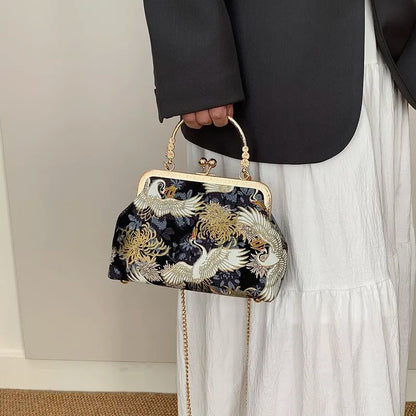 Sac à bandoulière brodé de Style chinois pour femmes, pochette de soirée de mariage, fait à la main, style Boho Vintage, cadeau