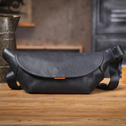 Sac banane cuir homme plat