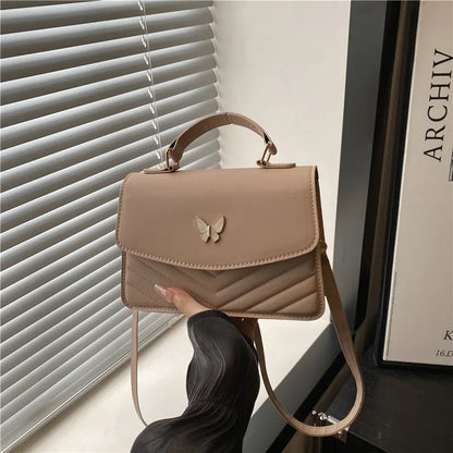 Sac papillon porte-bonheur pour femmes, nouvelle mode, couleur unie, texture simple, tendance, beau sac messager à bandoulière décontracté, portable, petit