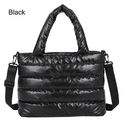 Sac fourre-tout bouffant pour femmes, sac à main bouffant matelassé léger en coton rembourré, sac à bandoulière rembourré en duv