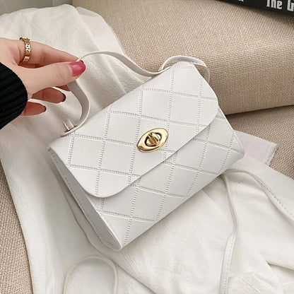Sac carré matelassé en diamant de Style coréen pour femmes, sac à bandoulière tendance avec poignée supérieure, sac à main sous les bras avec chaîne