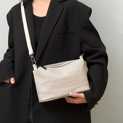 Sacs à main en cuir véritable pour femmes, sacs à bandoulière pour femmes, haute qualité, ouverture à trois couches, 100%
