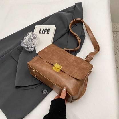 MOODS-Sacs à bandoulière rétro pour femmes, cuir PU souple, sac fourre-tout à rabat lancé, sacs de messager de luxe, dernier créateur de mode, 2024