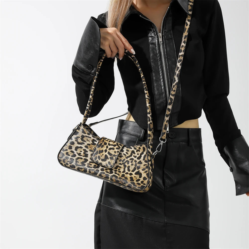 sac de luxe femme sac a main femme bandoulière MOODS-Mini sac à bandoulière imprimé léopard pour femme, sacs initiés sous les bras, style français, sacs à main de créateur de luxe, dernier cri, 2024