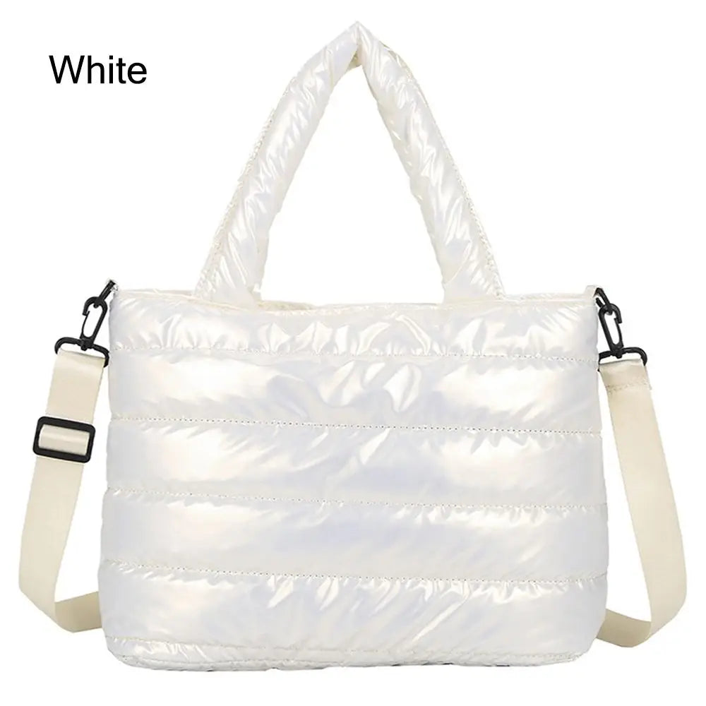 Sac fourre-tout bouffant pour femmes, sac à main bouffant matelassé léger en coton rembourré, sac à bandoulière rembourré en duv
