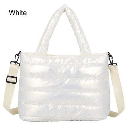 Sac fourre-tout bouffant pour femmes, sac à main bouffant matelassé léger en coton rembourré, sac à bandoulière rembourré en duv