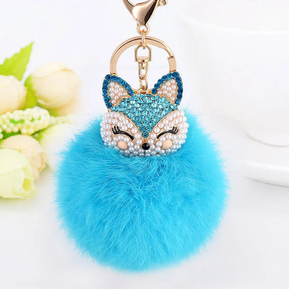 Porte clé fourrure renard