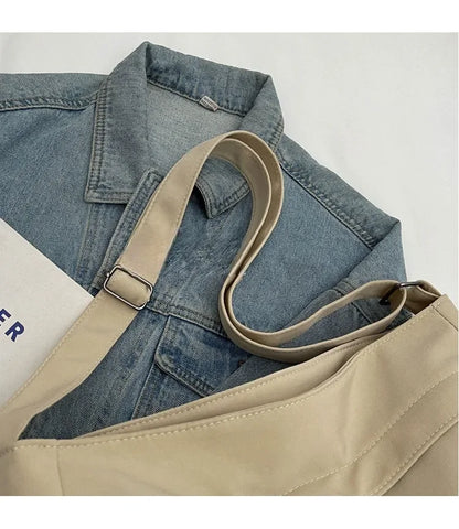 Sac à Bandoulière Hobos en Nylon pour Femme, Sacoche à Fermeture Éclair, Décontractée, Solide, de Grande Capacité, à la Mode, 2025