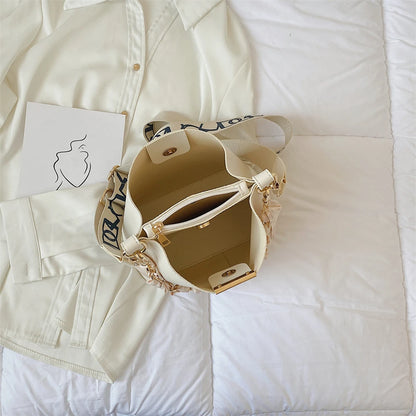 sac de luxe femme sac luxe célèbre marque Sacs à main et bourses pour femmes, en seau, marque, décor écharpe en soie Pure, sangle Large, sac à bandoulière de grande capacité, nouvelle collection, 2022