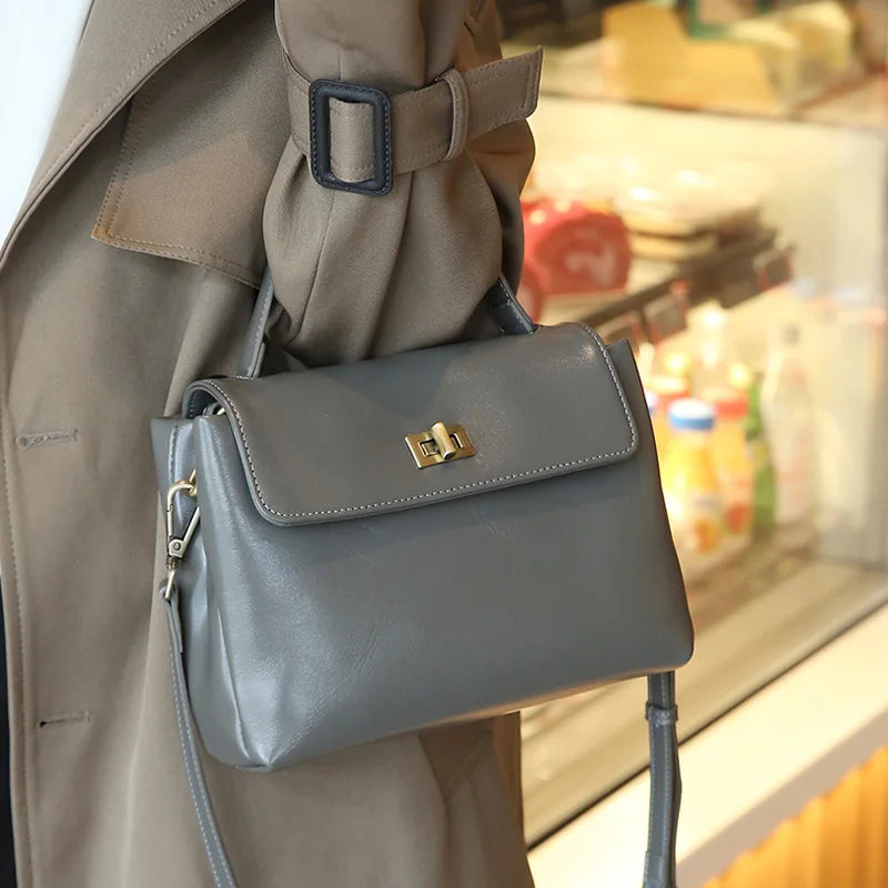 Sac fourre-tout en cuir de vachette véritable pour femme, sac à main en cuir souple pour femme, sacs à bandoulière à la mode, designer de luxe, initié féminin