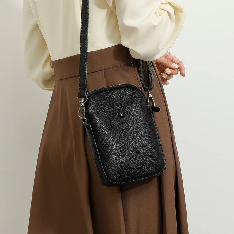 Sac à main 100% cuir véritable pour femme, sac à main de luxe en cuir de vache, sac à bandoulière initié, mode féminine, sac messager