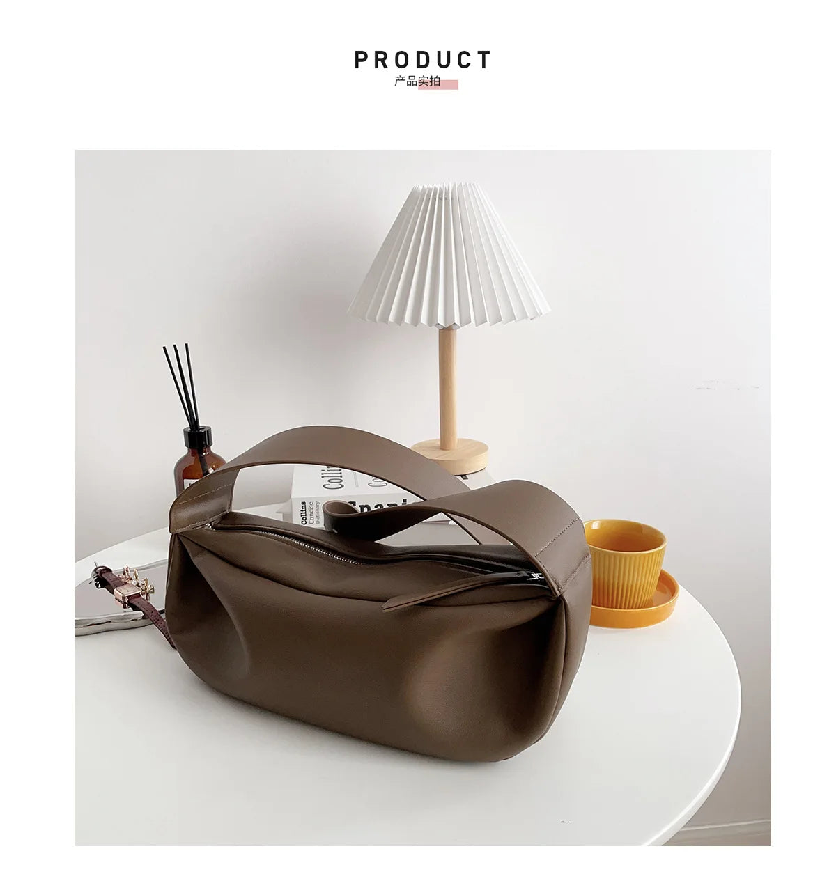 Grand sac banane cuir femme