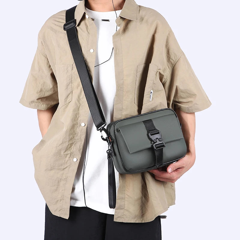 Sac à bandoulière en cuir PU souple pour hommes, petit sac à main décontracté de bonne qualité, pochette de jour