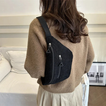 Sac banane femme velours côtelé