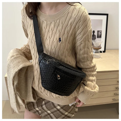 Sac banane cuir tressé