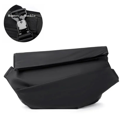 Sac bandoulière fonctionnel pour homme, sac messager imperméable avec boucle magnétique, grande capacité, sac de poitrine pour les trajets quotidiens et le cyclisme