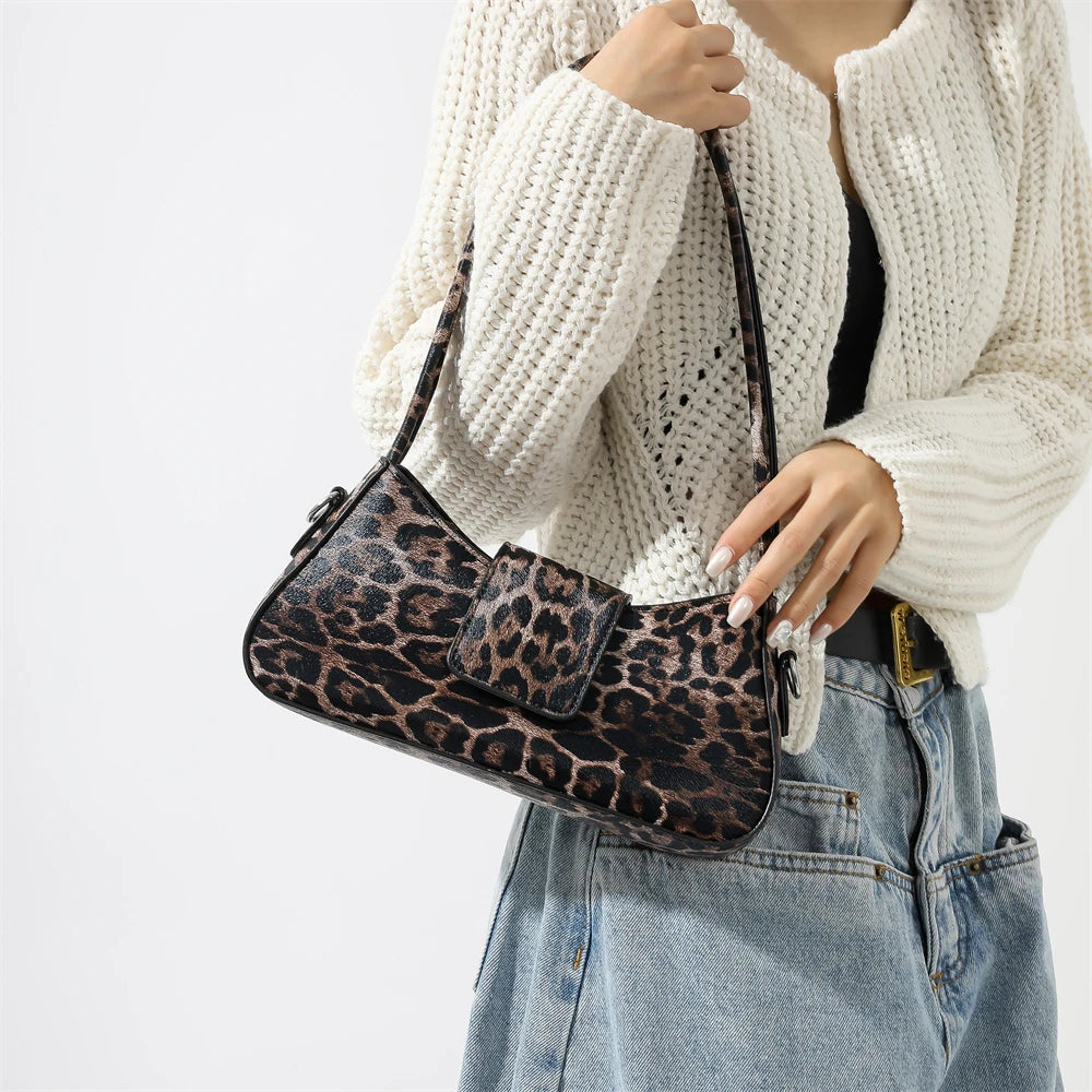 sac de luxe femme sac a main femme bandoulière MOODS-Mini sac à bandoulière imprimé léopard pour femme, sacs initiés sous les bras, style français, sacs à main de créateur de luxe, dernier cri, 2024