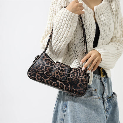 sac de luxe femme sac a main femme bandoulière MOODS-Mini sac à bandoulière imprimé léopard pour femme, sacs initiés sous les bras, style français, sacs à main de créateur de luxe, dernier cri, 2024