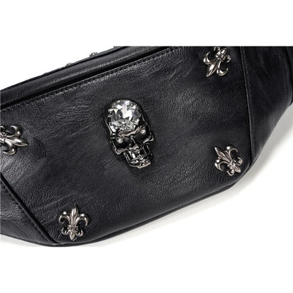 Sac banane noir en cuir