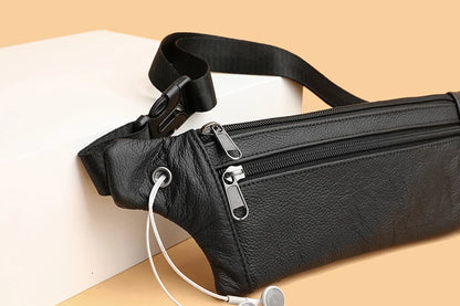 Sac banane cuir plat
