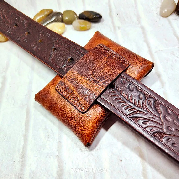 Pochette cuir homme ceinture