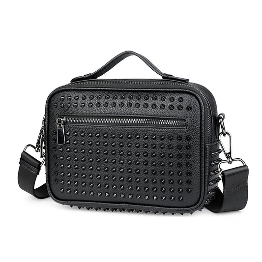 Vintage Rivet Design hommes sacs Sac à bandoulière de haute qualité en cuir PU voyage hommes Sac à bandoulière Style d'affaires hommes Sac à main sacs Sac