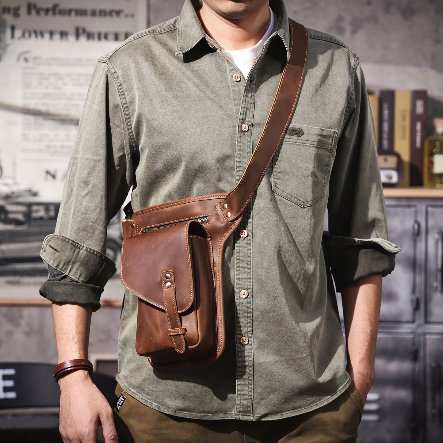 Sac banane bandoulière en cuir