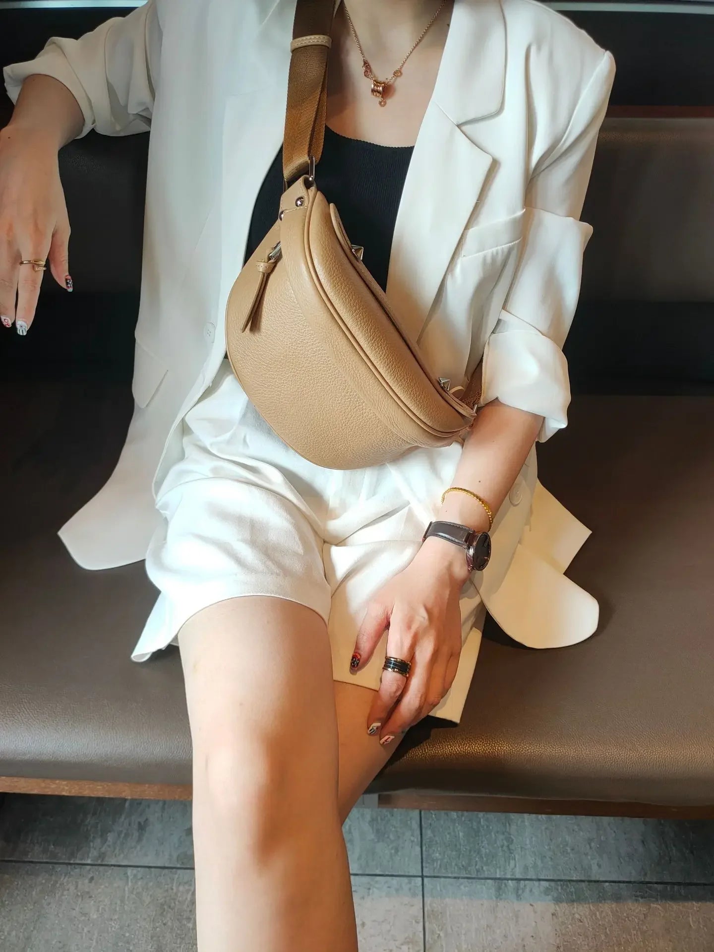 Sac banane cuir luxe