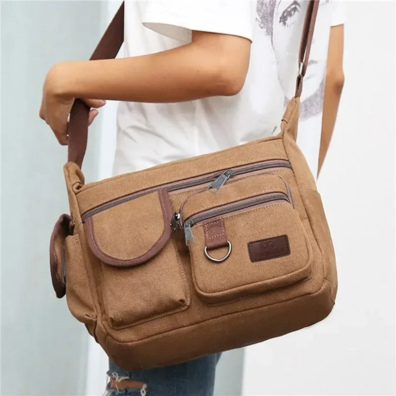 Sac à bandoulière décontracté pour homme, sac de voyage, sac à bandoulière en toile pour homme, sacs messagers de luxe, sac à main de haute qualité, sac de poitrine