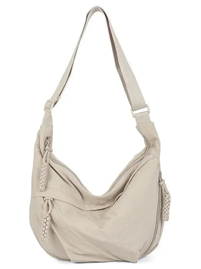 Sac à bandoulière en tissu doux pour femmes, couleur unie, Style étudiant décontracté, grands sacs à main, sacs Hobos pour femmes