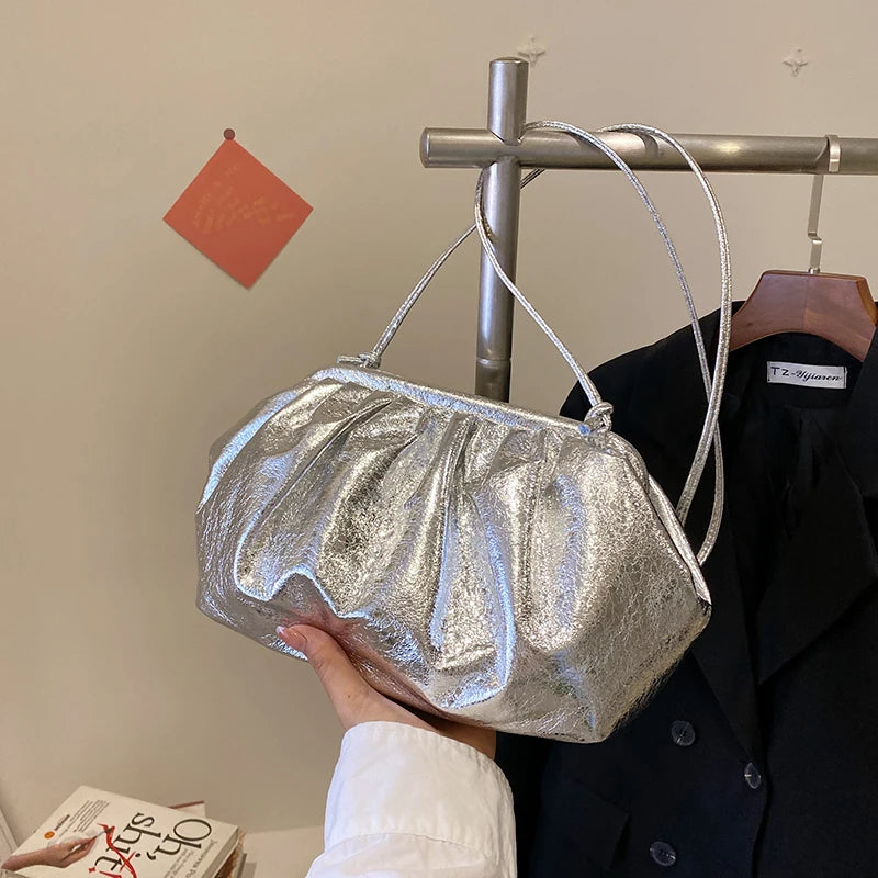 MOODS-Pochettes de soirée dorées pour femmes, sac à bandoulière, sac nuage, sacs à main de créateurs de luxe, fête de mariage, nouveau, 2024