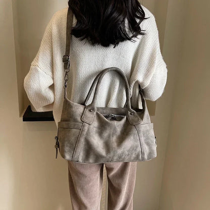 Sacs à bandoulière en cuir PU pour femmes, Design rétro, mode coréenne, sac à aisselles de grande capacité, fourre-tout, 2024