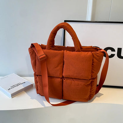 sac de luxe femme sac bandouillère femme MOODS-Sacs à bandoulière carrés pour femmes, sacs à main rembourrés en coton carillon, sac fourre-tout matelassé de grande capacité Lux, printemps, nouveau, 2024