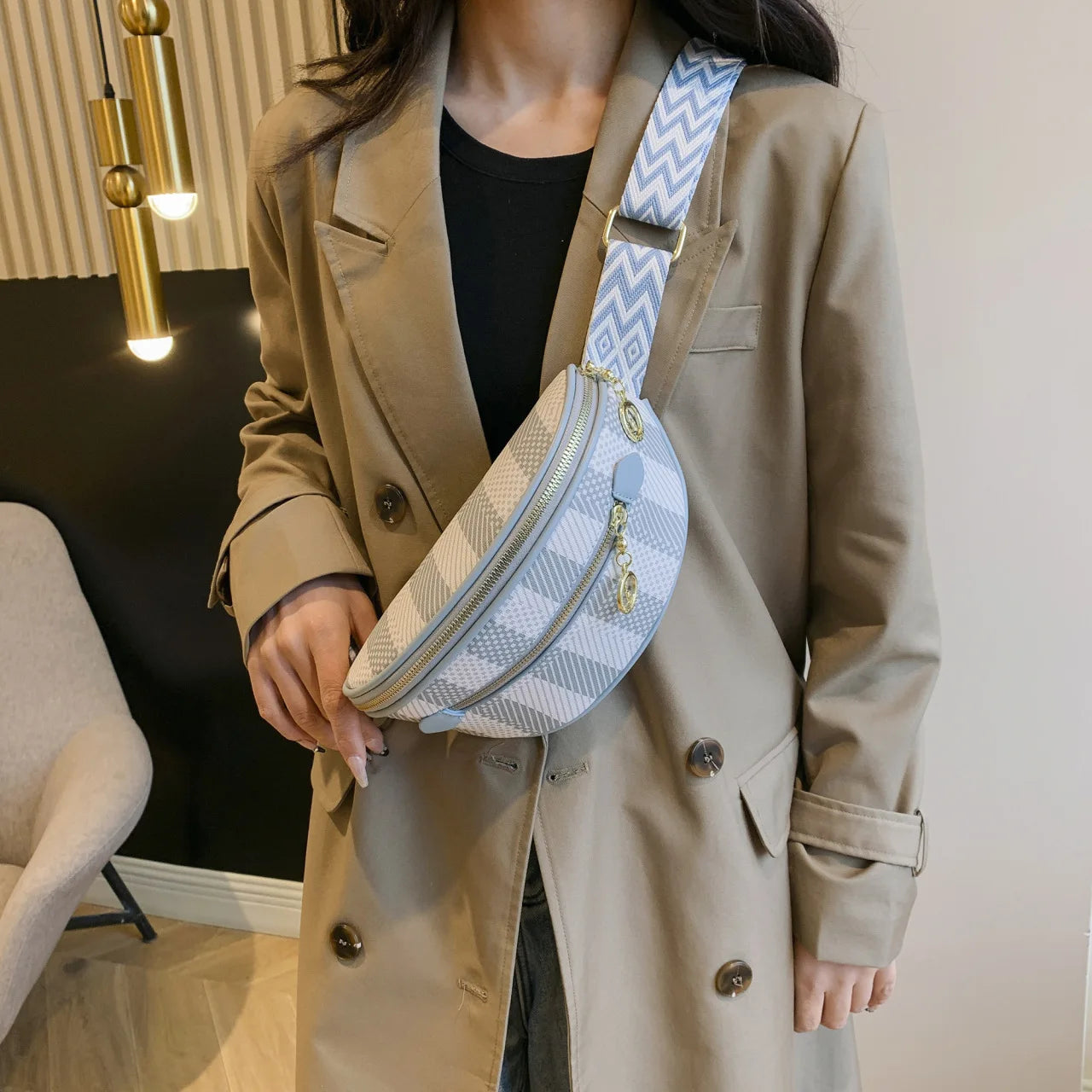 Sac banane rayé