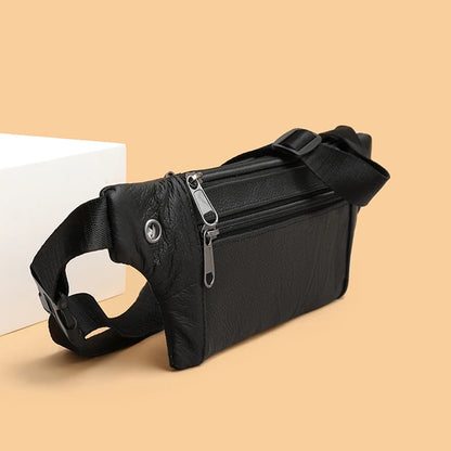 Sac banane cuir plat
