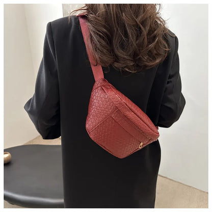 Sac banane cuir tressé