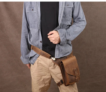 Pochette homme cuir marron