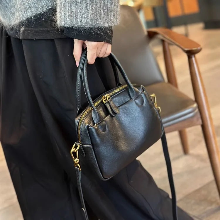 Sacs à main en cuir de vache naturel pour femmes, sac à bandoulière de bonne qualité, mode rétro de luxe de styliste en cuir de vache