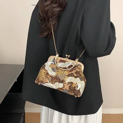 Sac à bandoulière brodé de Style chinois pour femmes, pochette de soirée de mariage, fait à la main, style Boho Vintage, cadeau